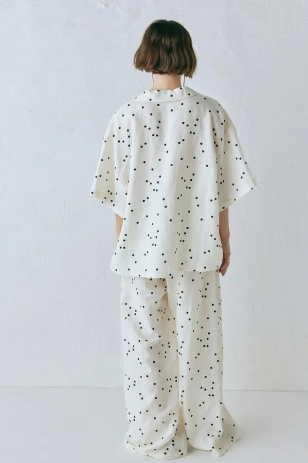 VRG GRL Anke Linen Shirt Dot Women Short Sleeve