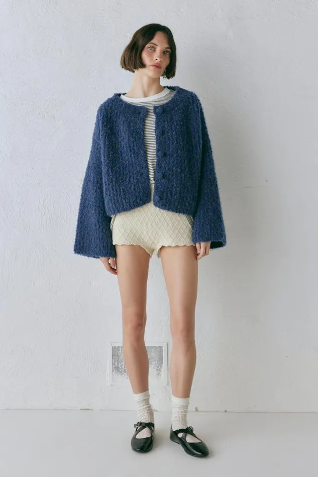 VRG GRL Lacy Knit Cardigan Marle Women JumpersSweaters