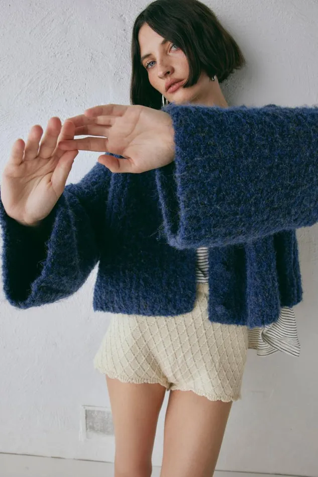 VRG GRL Lacy Knit Cardigan Marle Women JumpersSweaters