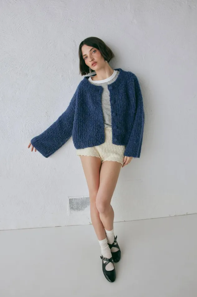 VRG GRL Lacy Knit Cardigan Marle Women JumpersSweaters