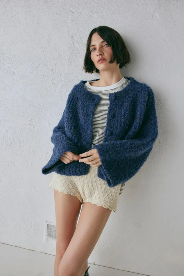 VRG GRL Lacy Knit Cardigan Marle Women JumpersSweaters