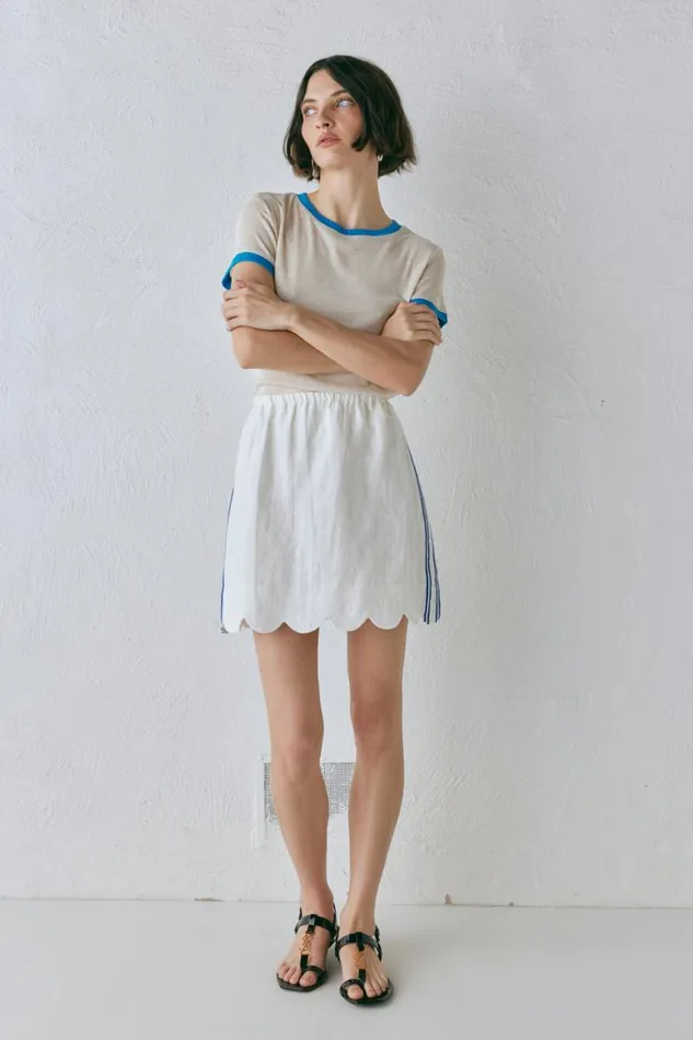 VRG GRL Nature Of Art Linen Mini Skirt Vienna Women Skirts