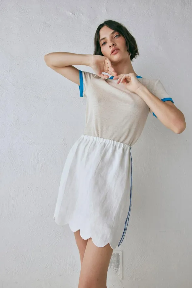 VRG GRL Nature Of Art Linen Mini Skirt Vienna Women Skirts