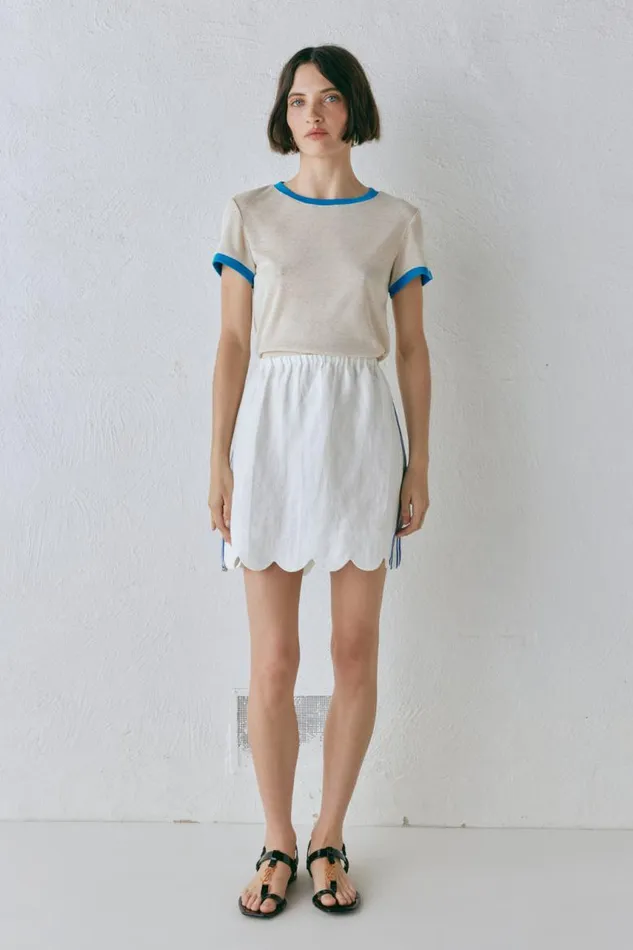 VRG GRL Nature Of Art Linen Mini Skirt Vienna Women Skirts