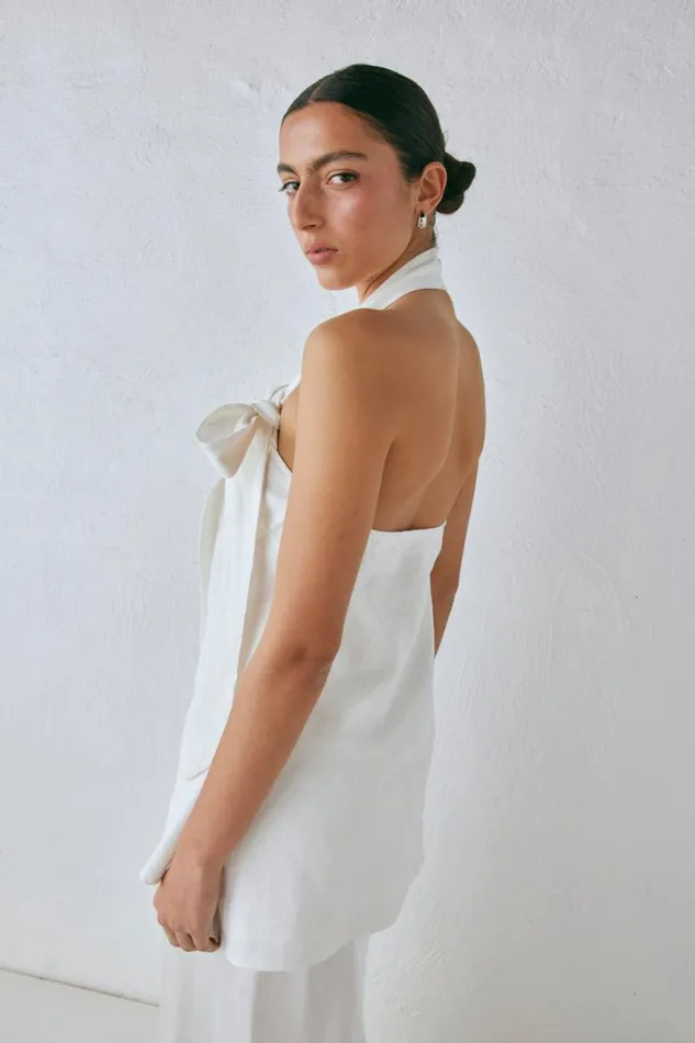 VRG GRL Nava Top White Women Sleeveless