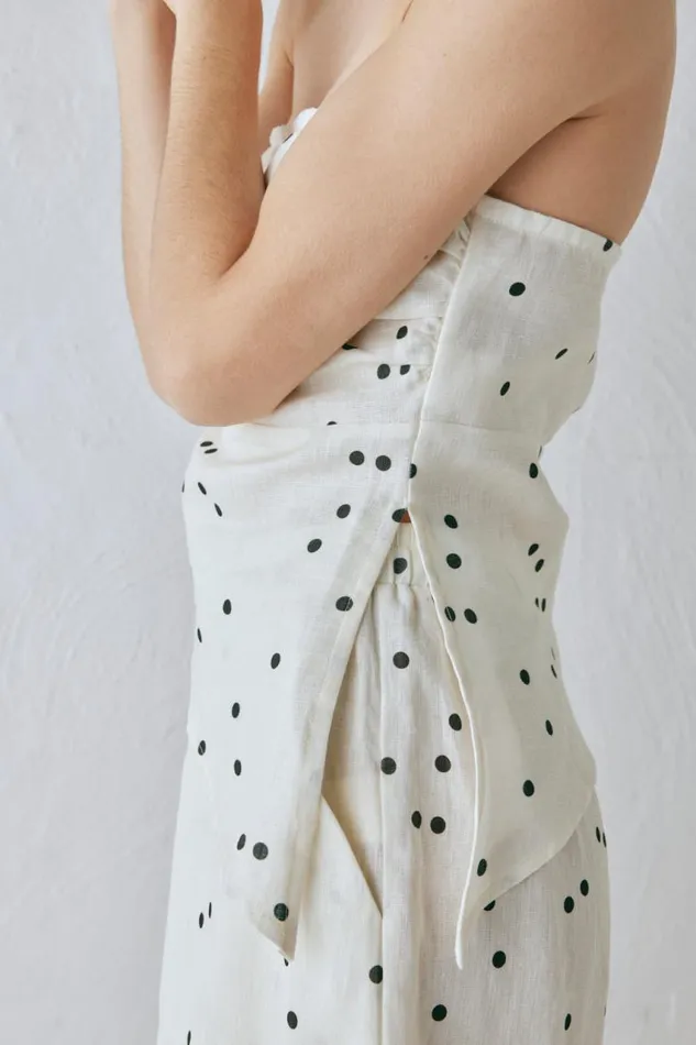 VRG GRL Sunrays Linen Top Dot Women Sleeveless