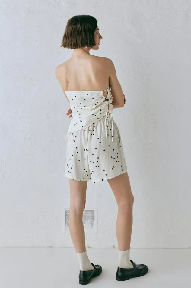 VRG GRL Sunrays Linen Top Dot Women Sleeveless