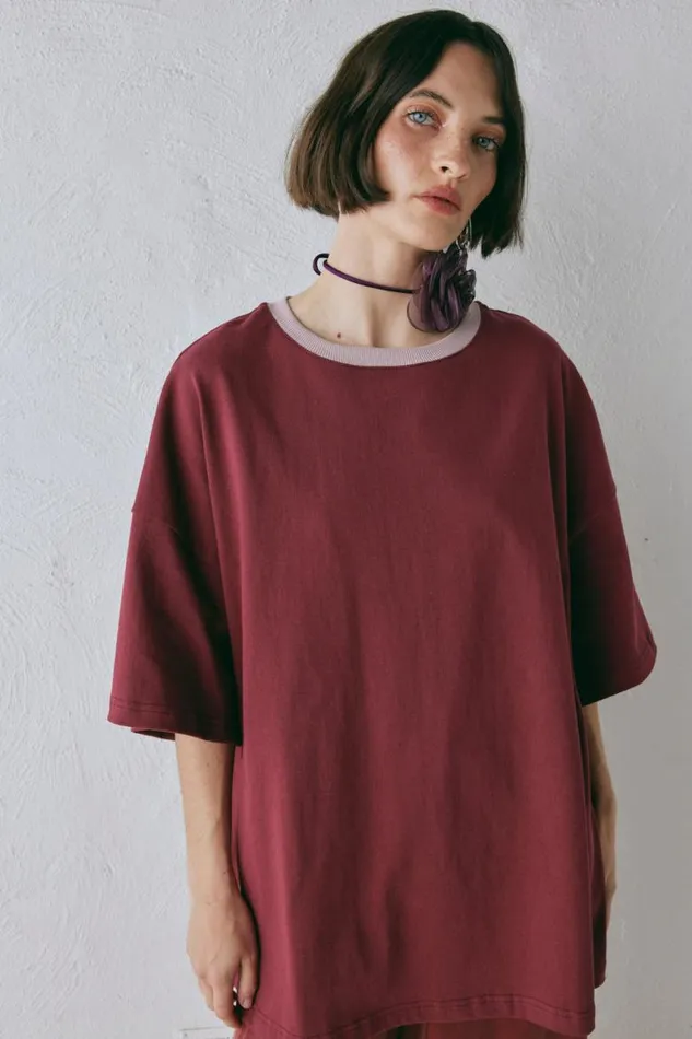 VRG GRL Willow Tee Wine Women TShirts