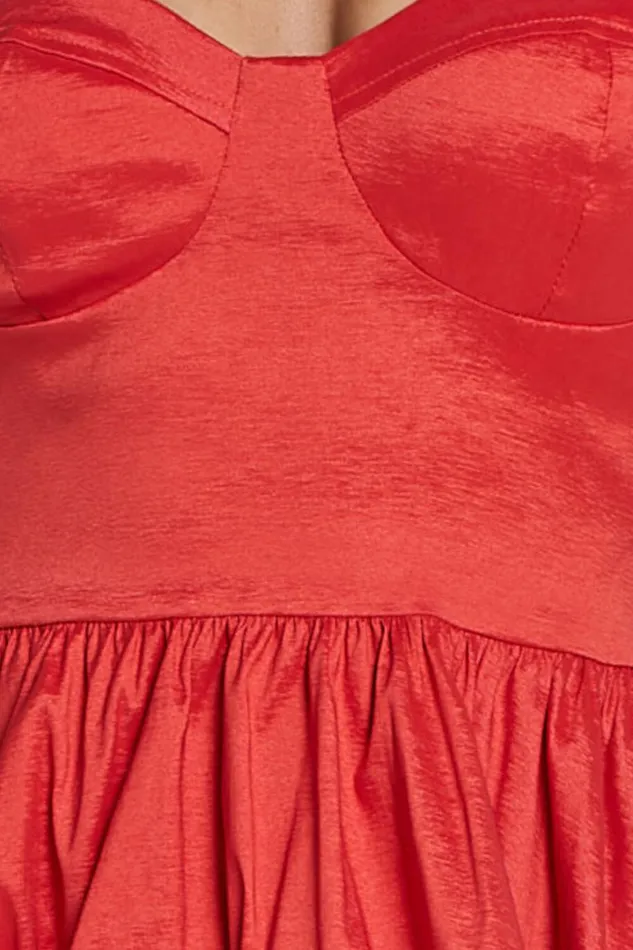 Wednesday Mini Dress 8211 Tie Shoulder Bustier Tiered Dress In Red Women Showpo Dresses