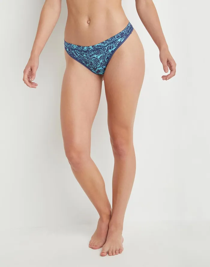 Women039S Active Brights Thong Underwear PrintSolid Ocean Swirl Women Champion Underwear