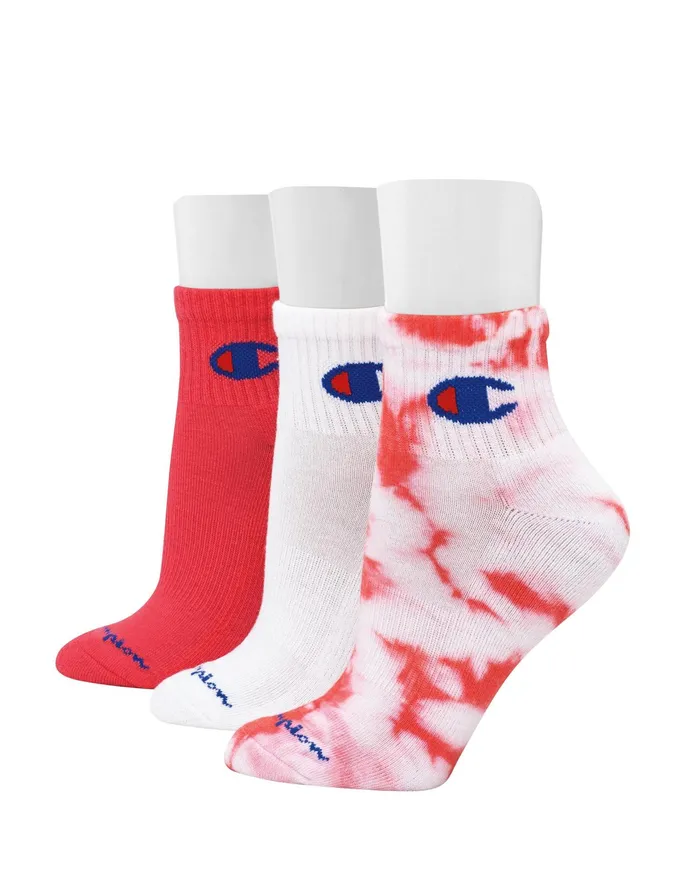 Women039S Ankle Socks Asst TieDye 3Pairs Assorted Pinky Peach Women Champion Socks