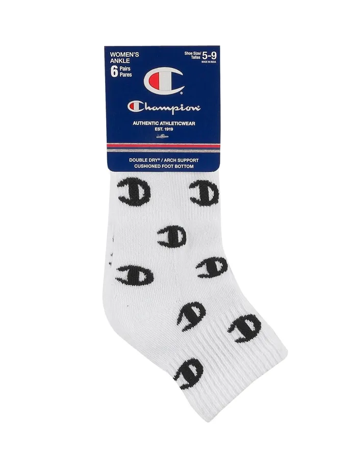 Women039S Ankle Socks C Logo 6Pairs Assorted 5 Women Champion Socks