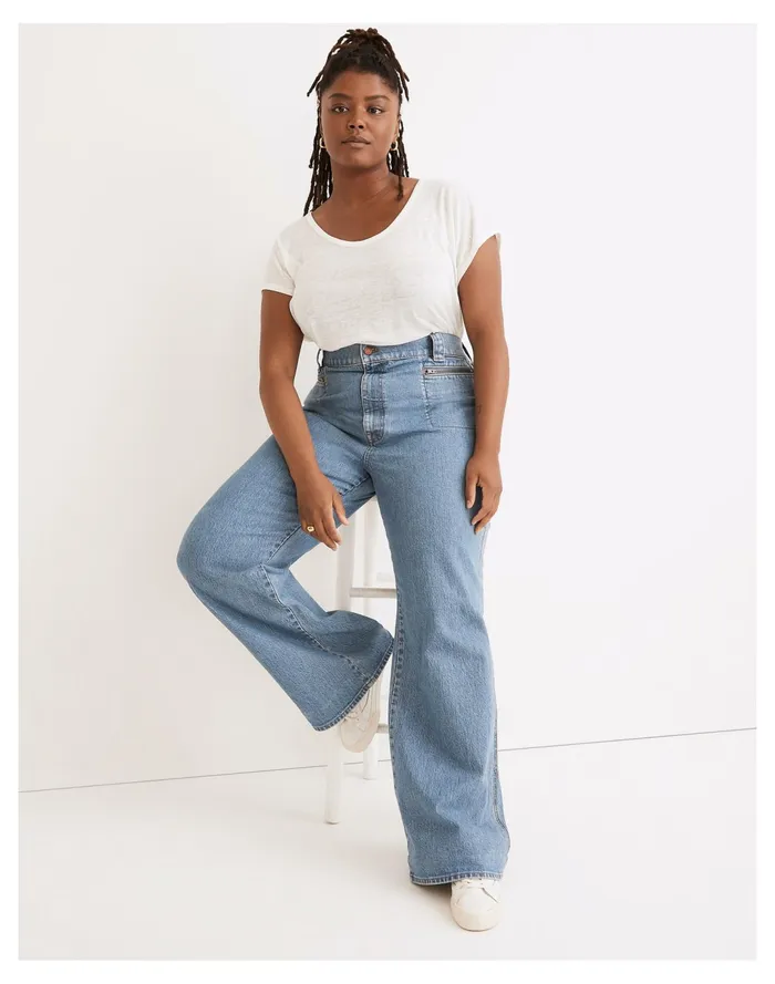 Women 11034 High Rise Flare Jeans In Easley Wash Easley Wash Madewell Jeans