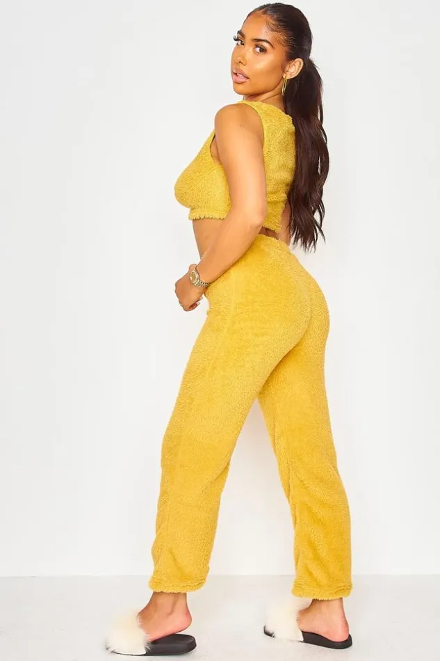 Women 3 Piece Yellow Pyjamas Set Yellow Brentiny Paris Sets With Top Bottoms