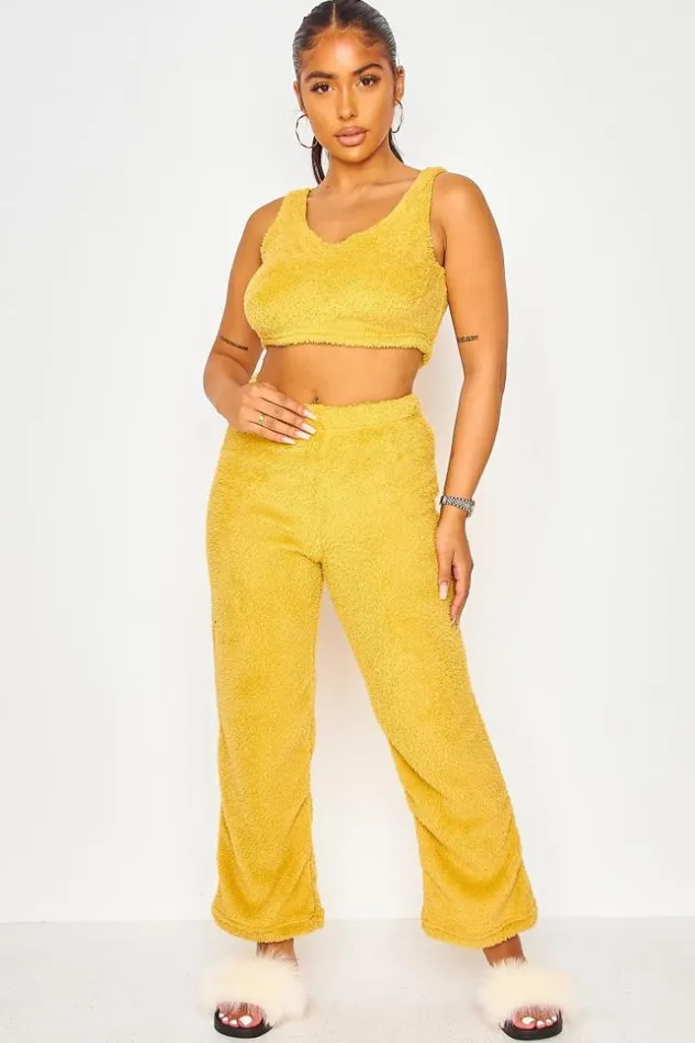 Women 3 Piece Yellow Pyjamas Set Yellow Brentiny Paris Sets With Top Bottoms