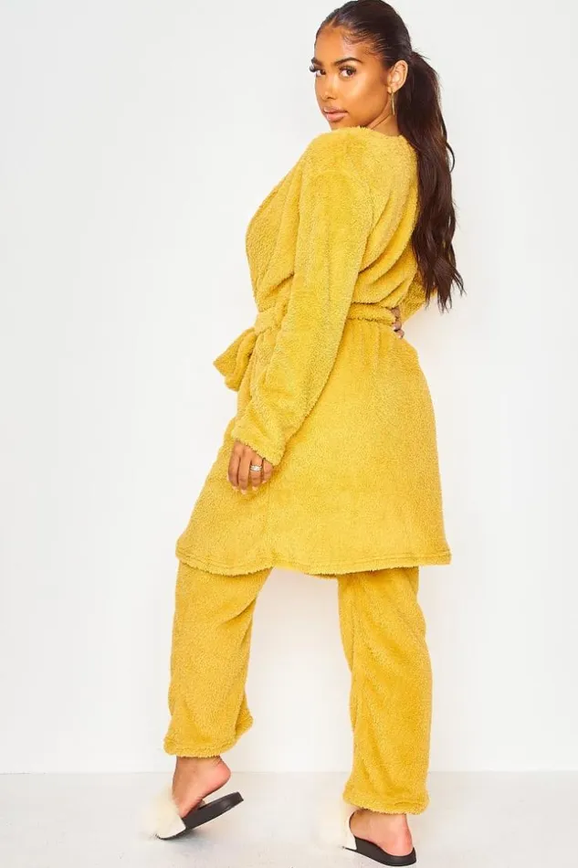 Women 3 Piece Yellow Pyjamas Set Yellow Brentiny Paris Sets With Top Bottoms