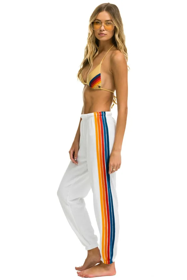Women 5 STRIPE SWEATPANTS 8211 WHITE 2 Aviator Nation Sweatpants
