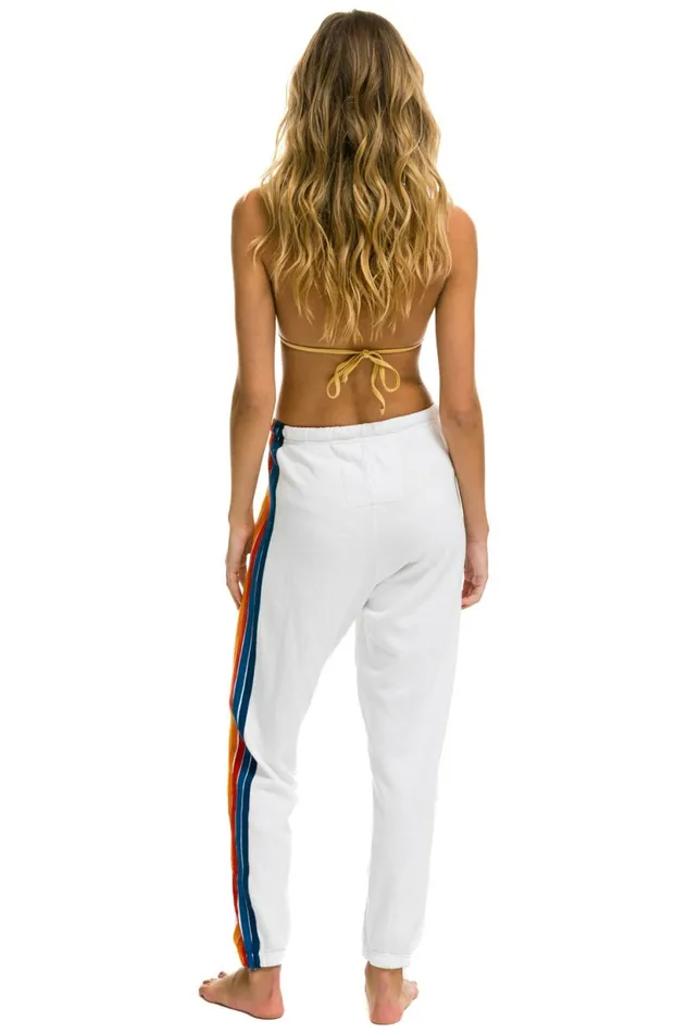 Women 5 STRIPE SWEATPANTS 8211 WHITE 2 Aviator Nation Sweatpants Women 5 STRIPE SWEATPANTS 8211 WHITE 2 Aviator Nation Sweatpants