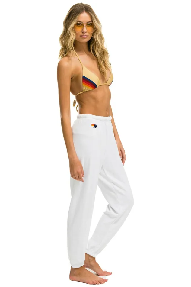 Women 5 STRIPE SWEATPANTS 8211 WHITE 2 Aviator Nation Sweatpants Women 5 STRIPE SWEATPANTS 8211 WHITE 2 Aviator Nation Sweatpants