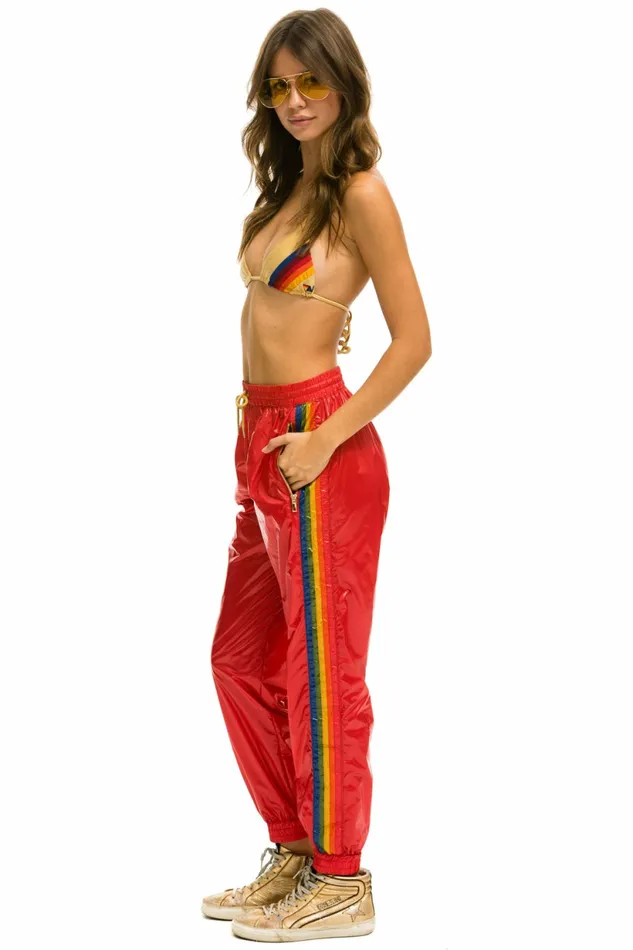 Women 5 STRIPE WIND PANT 8211 CHERRY GLOSSY Aviator Nation Sweatpants