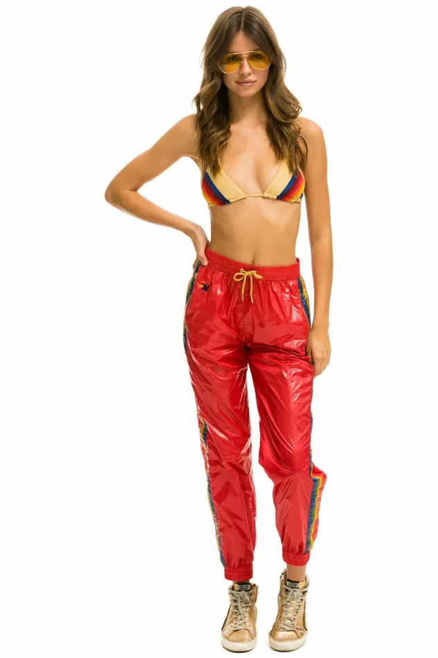 Women 5 STRIPE WIND PANT 8211 CHERRY GLOSSY Aviator Nation Sweatpants Women 5 STRIPE WIND PANT 8211 CHERRY GLOSSY Aviator Nation Sweatpants
