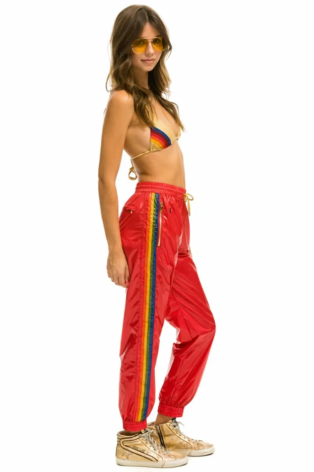 Women 5 STRIPE WIND PANT 8211 CHERRY GLOSSY Aviator Nation Sweatpants Women 5 STRIPE WIND PANT 8211 CHERRY GLOSSY Aviator Nation Sweatpants