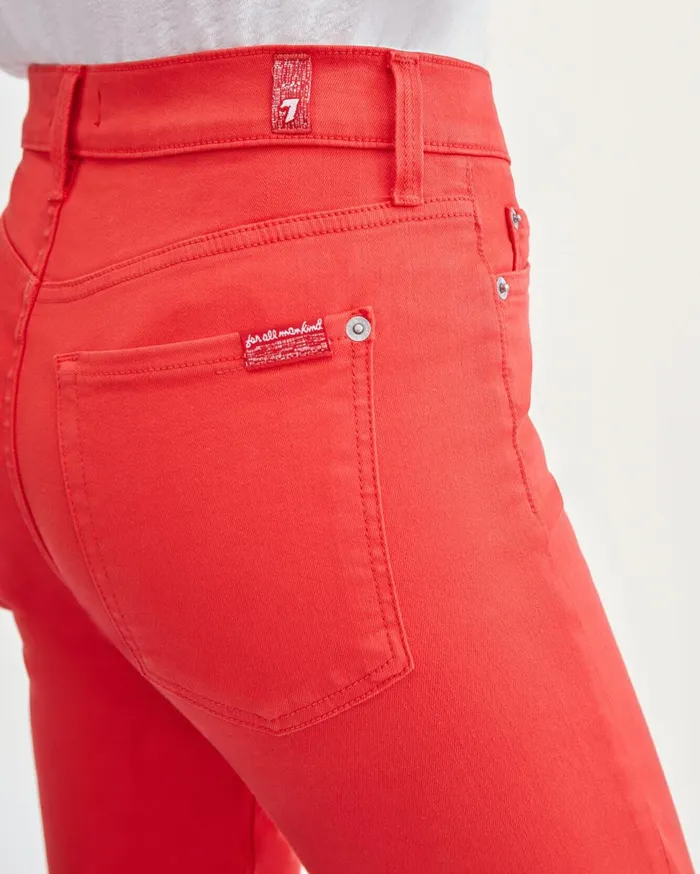 Women 7 For All Mankind Ankle High Waist Ankle Skinny In Solid Red