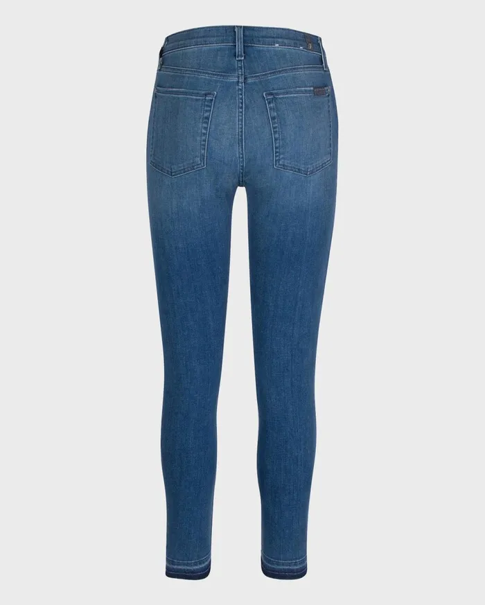 Women 7 For All Mankind Ankle High Waist Ankle Skinny With Button Fly In Shoreline Drive