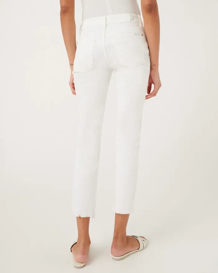 Women 7 For All Mankind Ankle Roxanne Ankle With Raw Hem In White Fashion