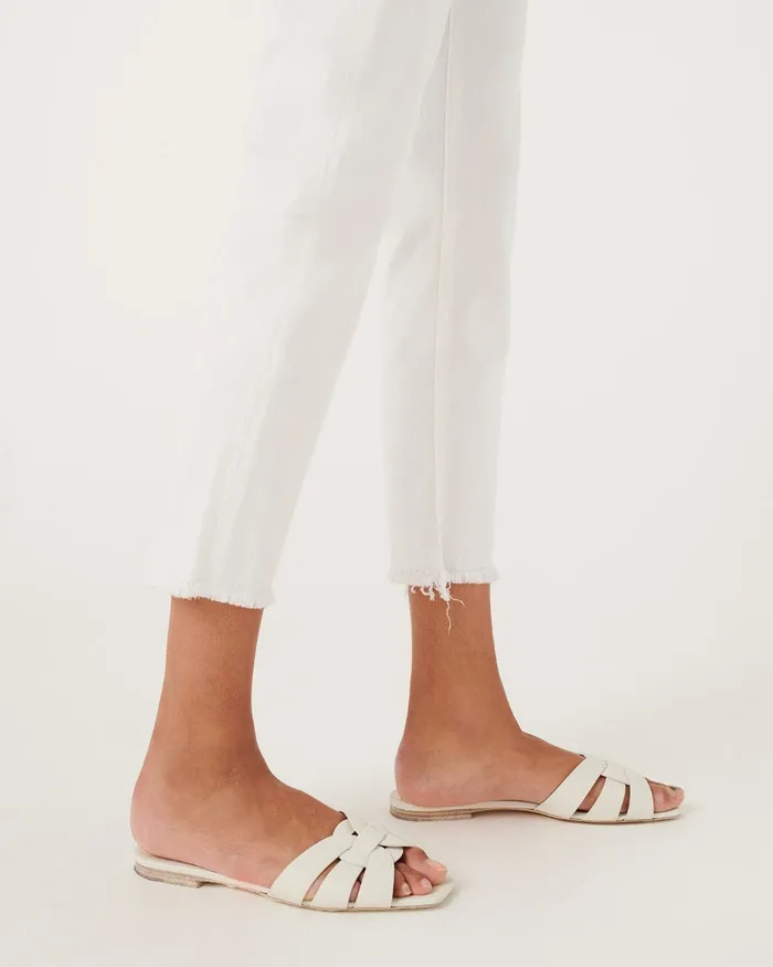 Women 7 For All Mankind Ankle Roxanne Ankle With Raw Hem In White Fashion