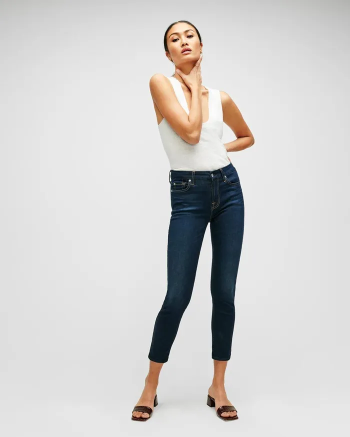 Women 7 For All Mankind Ankle Slim Illusion Mid Rise Ankle Skinny In Tried 038 True