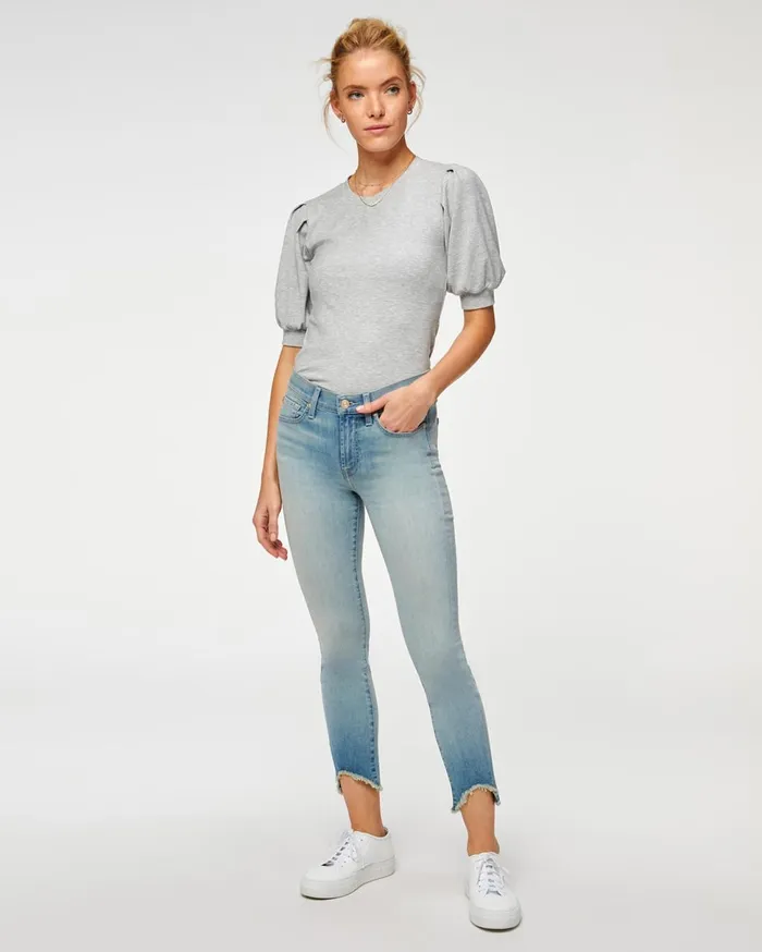 Women 7 For All Mankind Ankle The Ankle Skinny With Wave Hem In Grace Blue