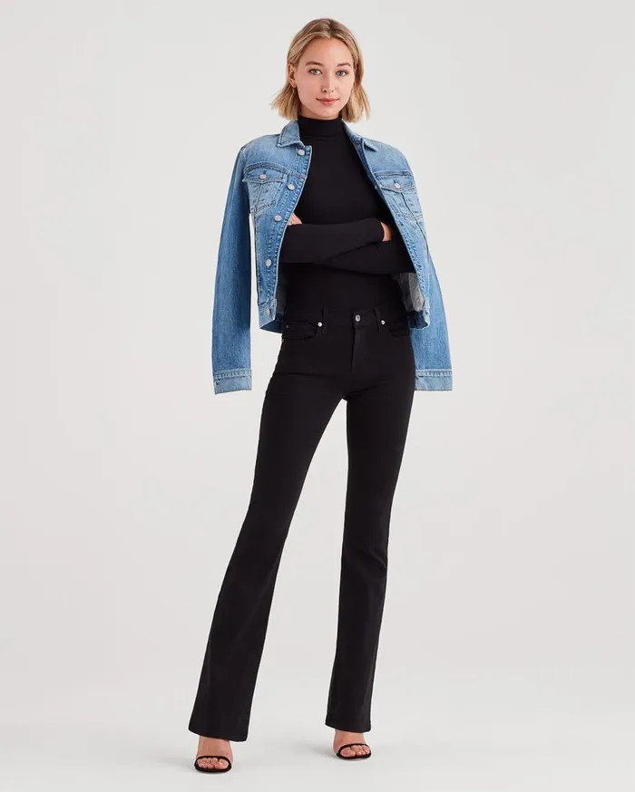 Women 7 For All Mankind BAir Bair Bootcut In Black