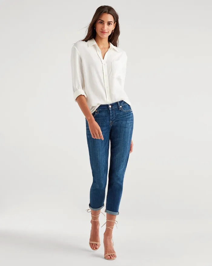 Women 7 For All Mankind High Waist Josefina In Broken Twill Vanity