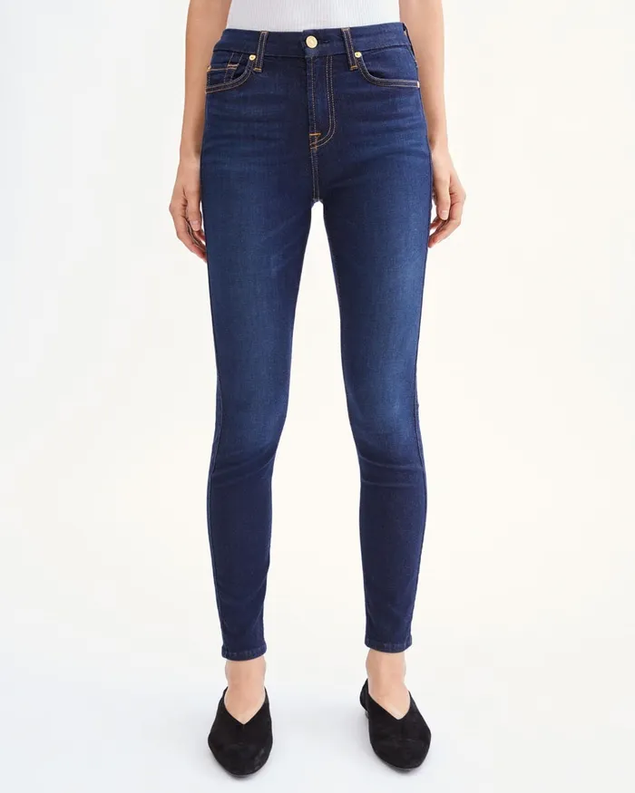 Women 7 For All Mankind High Waist Slim Illusion High Waist Ankle Skinny In Tried And True