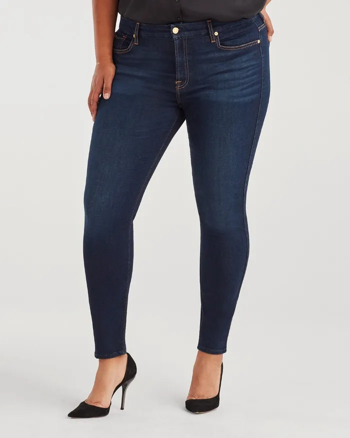 Women 7 For All Mankind High Waist Slim Illusion High Waist Ankle Skinny In Tried And True