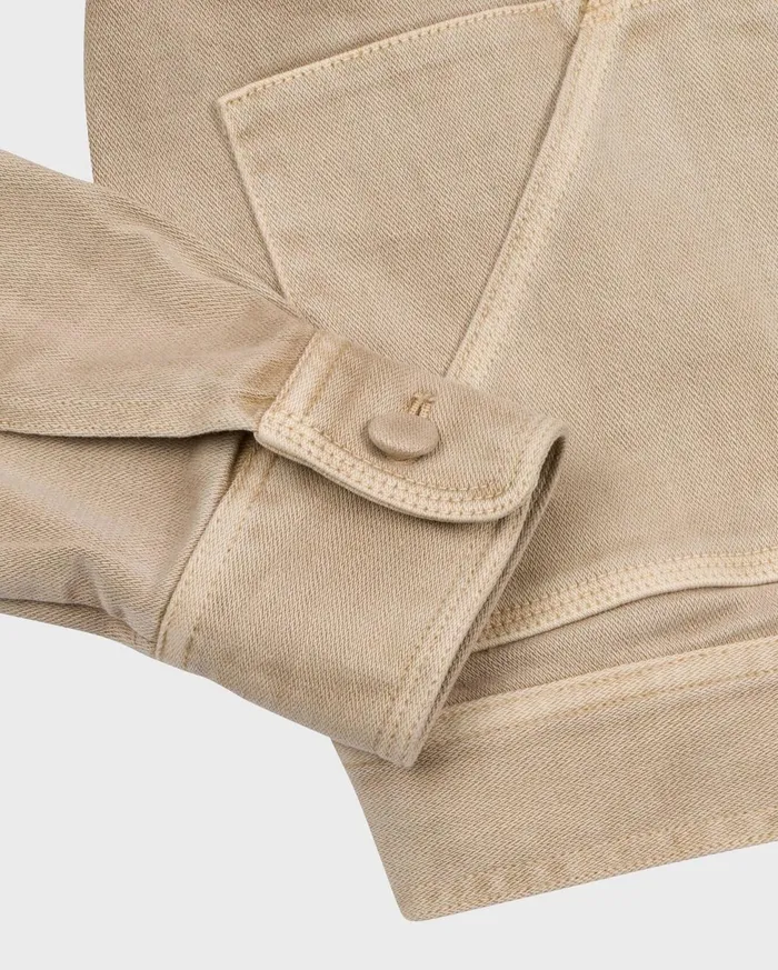 Women 7 For All Mankind Jackets 038 Coats Triple Stretch Crop Jacket In Sand