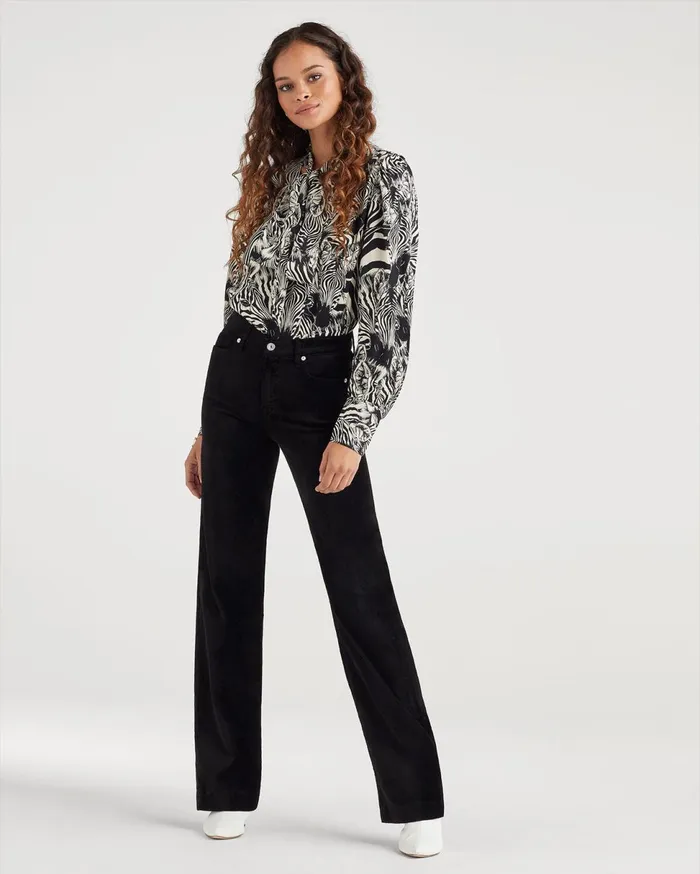 Women 7 For All Mankind Pants Velvet Alexa Trouser In Black