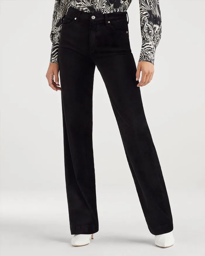 Women 7 For All Mankind Pants Velvet Alexa Trouser In Black