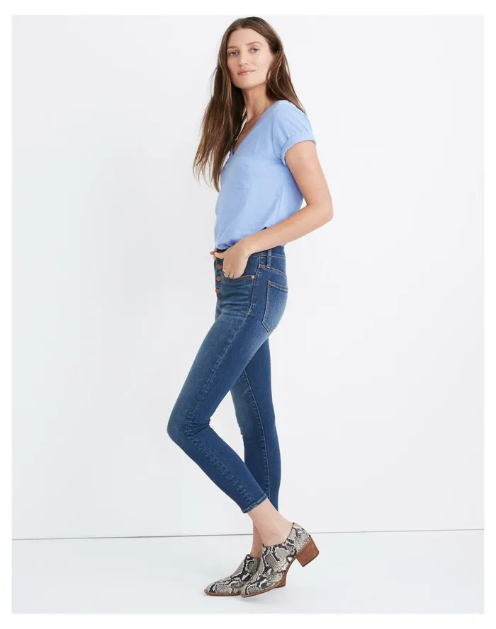 Women 9034 Mid Rise Skinny Crop Jeans Dewey Wash Madewell Jeans Women 9034 Mid Rise Skinny Crop Jeans Dewey Wash Madewell Jeans