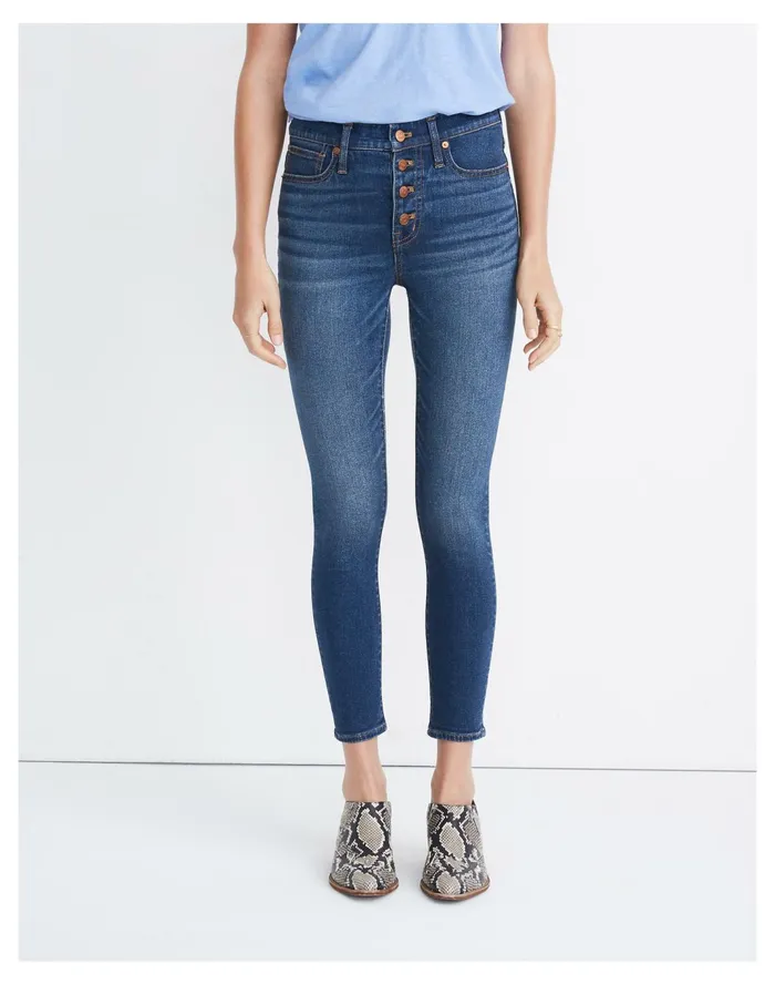 Women 9034 Mid Rise Skinny Crop Jeans Dewey Wash Madewell Jeans Women 9034 Mid Rise Skinny Crop Jeans Dewey Wash Madewell Jeans