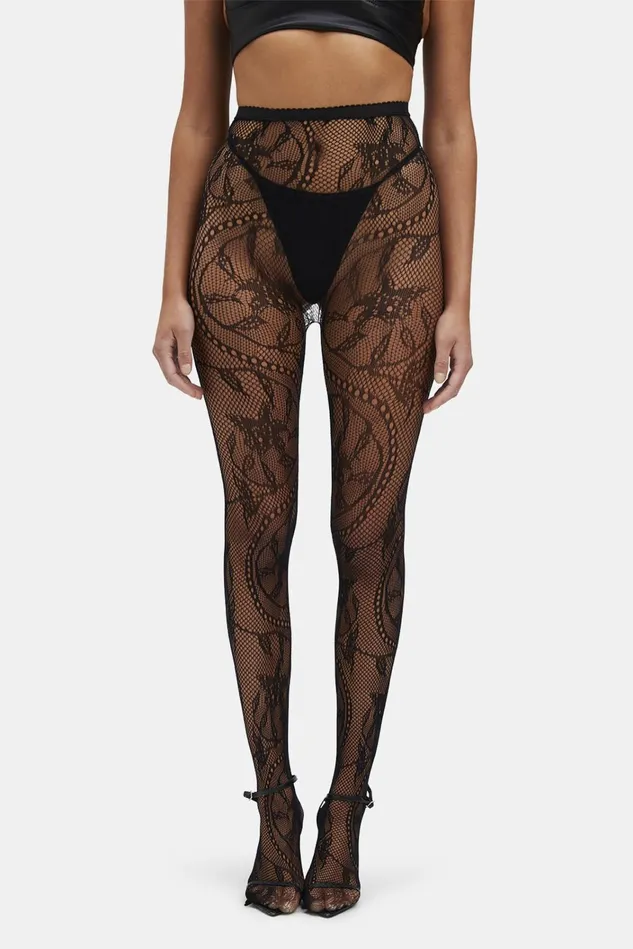 Women Accessories Bardot Opaque Lace Tights In Black Black Women Accessories Bardot Opaque Lace Tights In Black Black