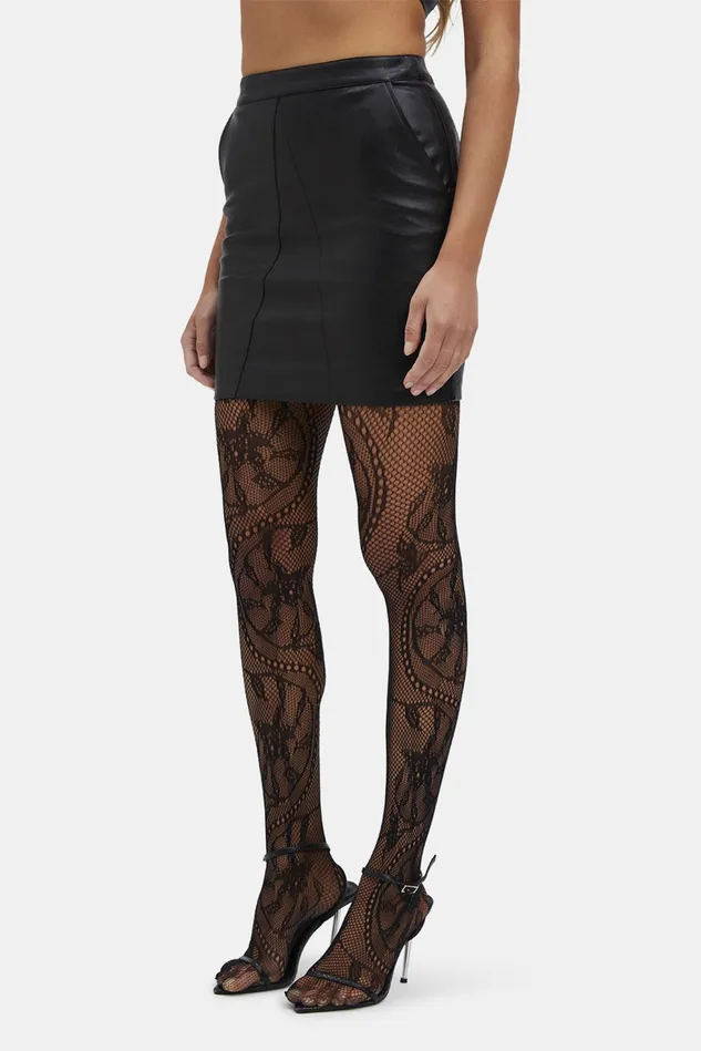Women Accessories Bardot Opaque Lace Tights In Black Black Women Accessories Bardot Opaque Lace Tights In Black Black