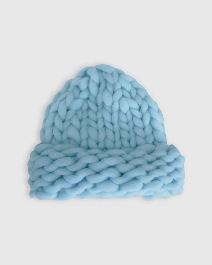Women Accessories Belle and Bloom Snowflake Hand Knitted Beanie 8211 Sky Blue
