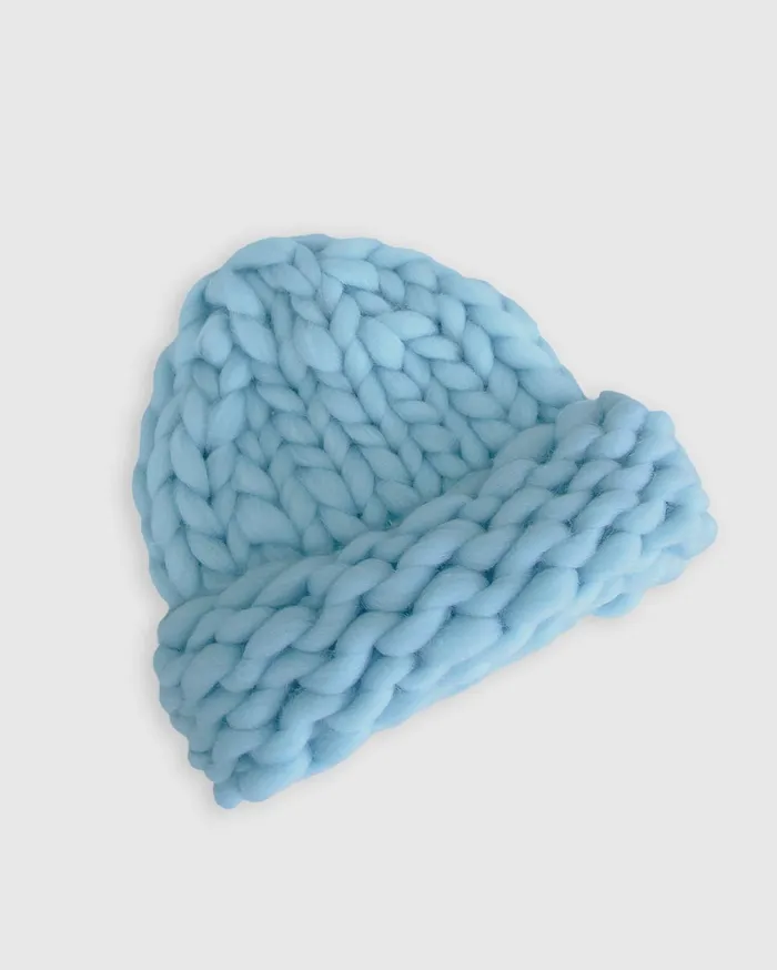 Women Accessories Belle and Bloom Snowflake Hand Knitted Beanie 8211 Sky Blue