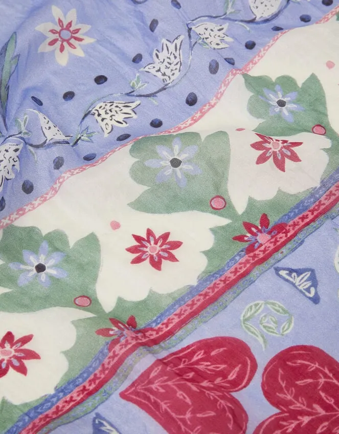 Women Aldina Border Floral Silk Scarf Monsoon Scarves