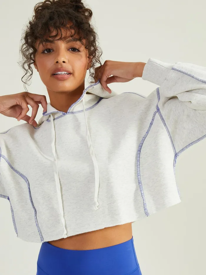 Women Altar039d State Activewear Call The Shots Cropped Hoodie White