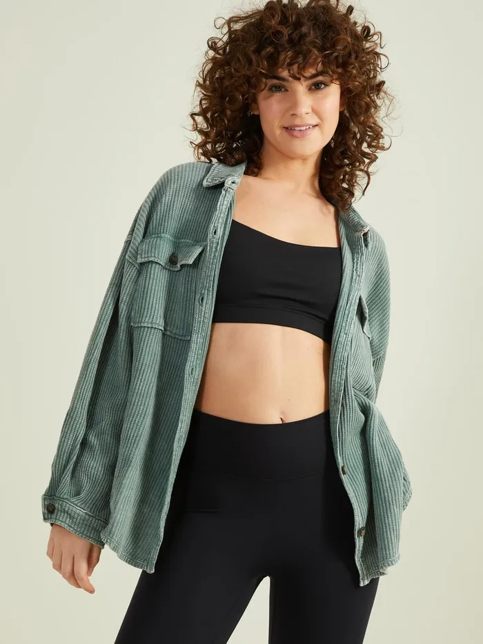 Women Altar039d State Activewear Joyride Oversized Thermal Top Gray