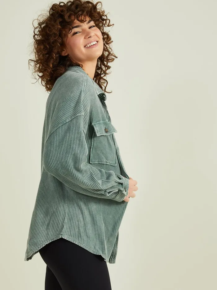Women Altar039d State Activewear Joyride Oversized Thermal Top Gray