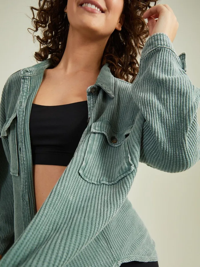 Women Altar039d State Activewear Joyride Oversized Thermal Top Gray